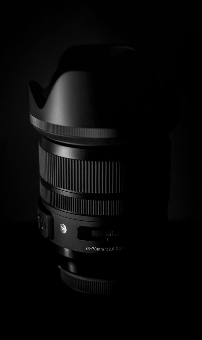 Black camera lens