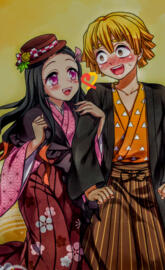 Nezuko and Zenitsu