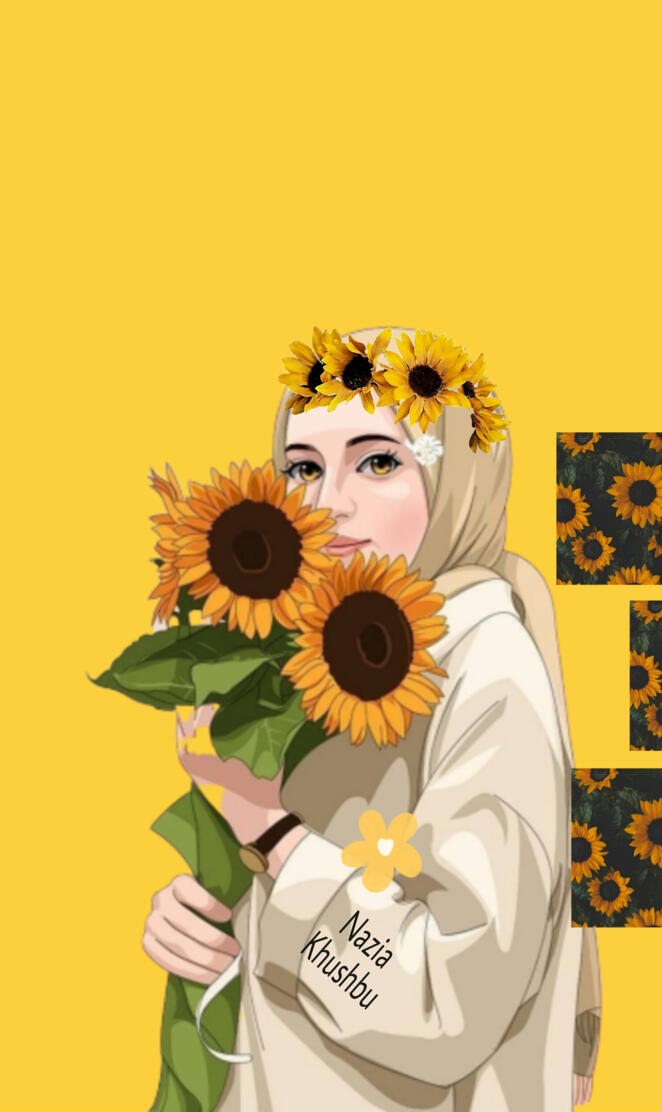 Sunflower hijab girl