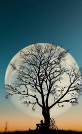 Hombre bajo el arbol