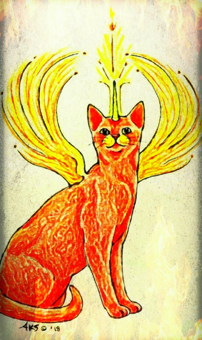 Fire Cat Art