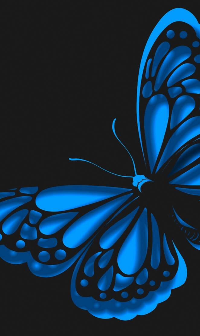 neon blue butterfly