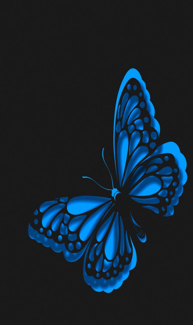 neon blue butterfly