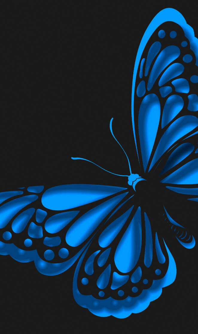 neon blue butterfly