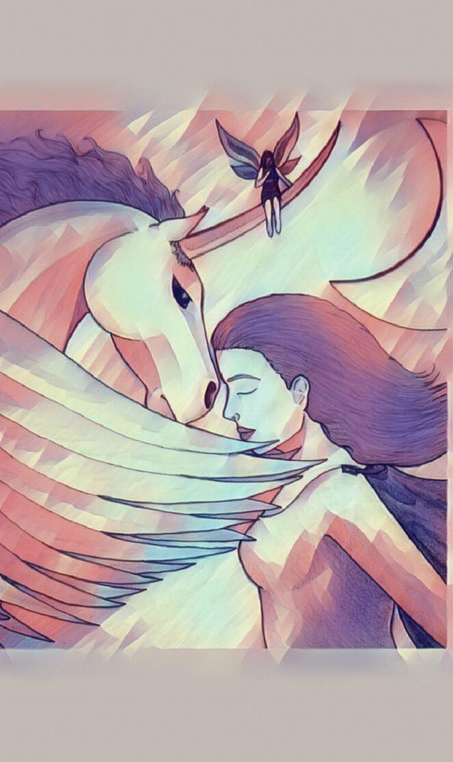 Alicorn and Girl Art