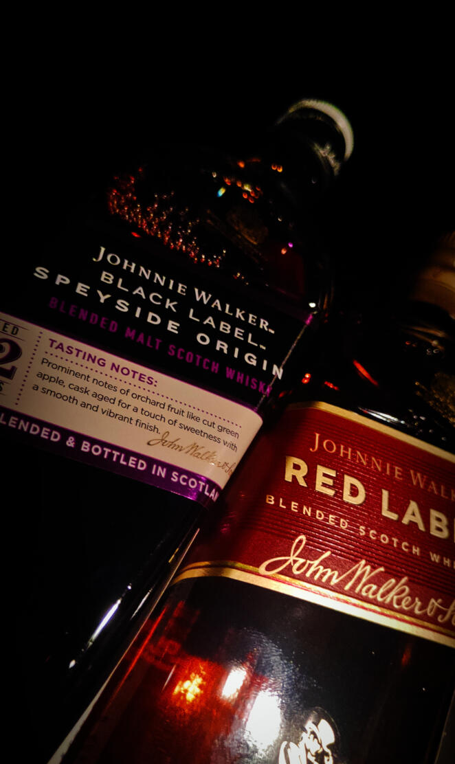 Black label & red labe