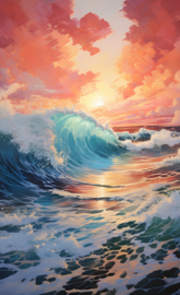 ocean waves painting
