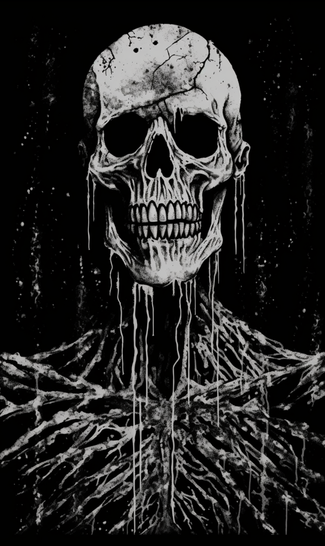 skull black and white