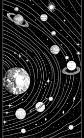 black and white cosmic art 