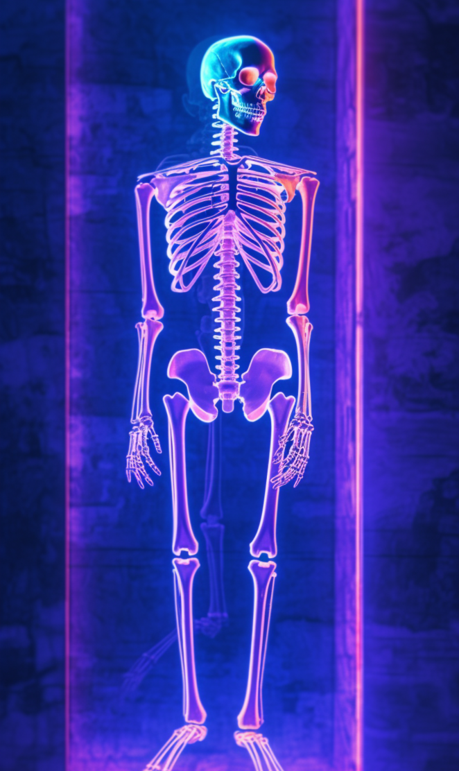 Neon human skeleton