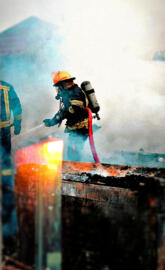 Firefighter working