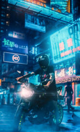 Biker in the city