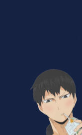 Tobio drinking milk