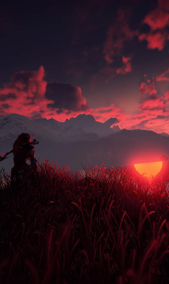 Aloy watching sunrise