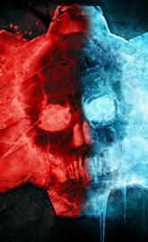 Red and Blue Skull