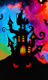 Colorful Neon Castle