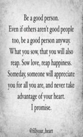 Be a good person