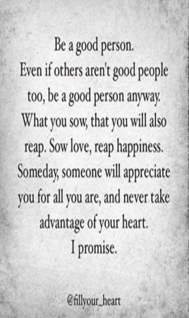 Be a good person