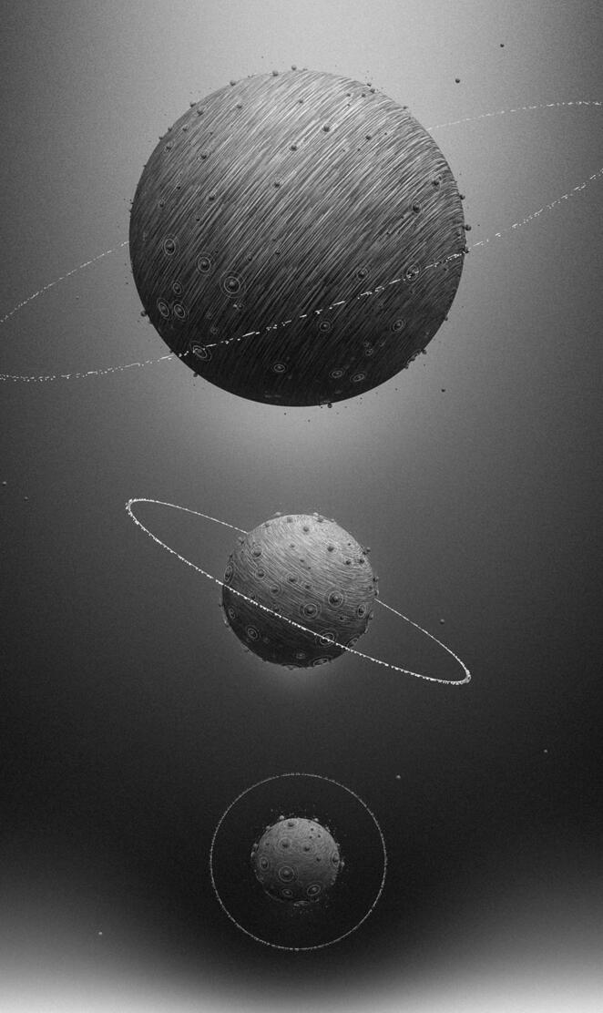 Monochrome planets.