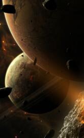 asteroides y planeta