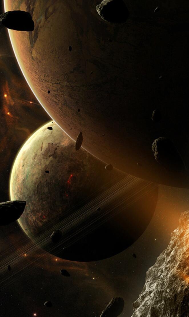 asteroides y planeta