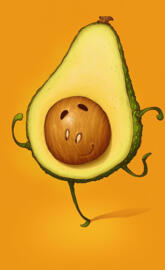 Smiley avocado a run