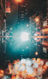 City lights bokeh
