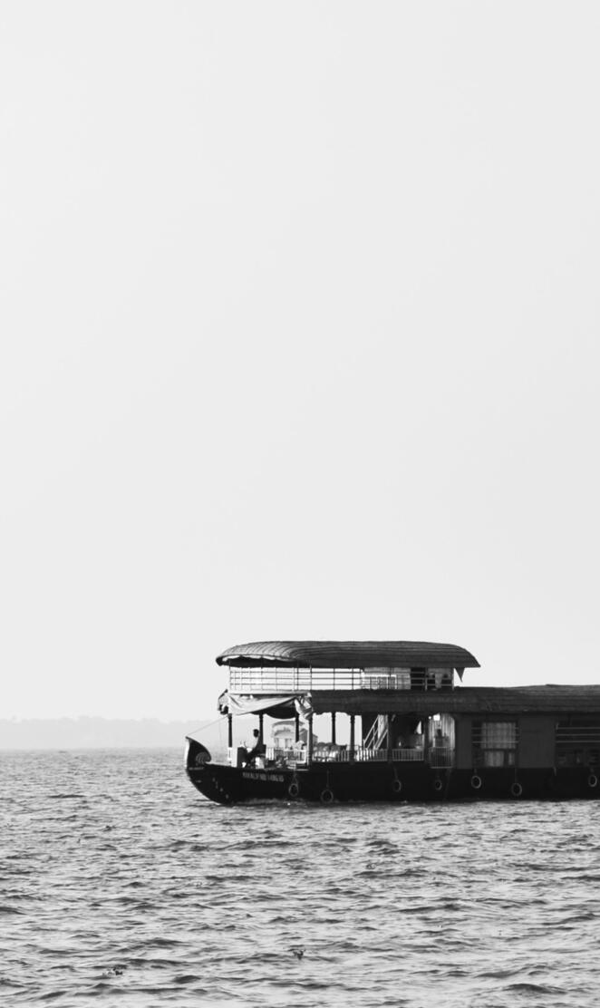 Monochrome houseboat