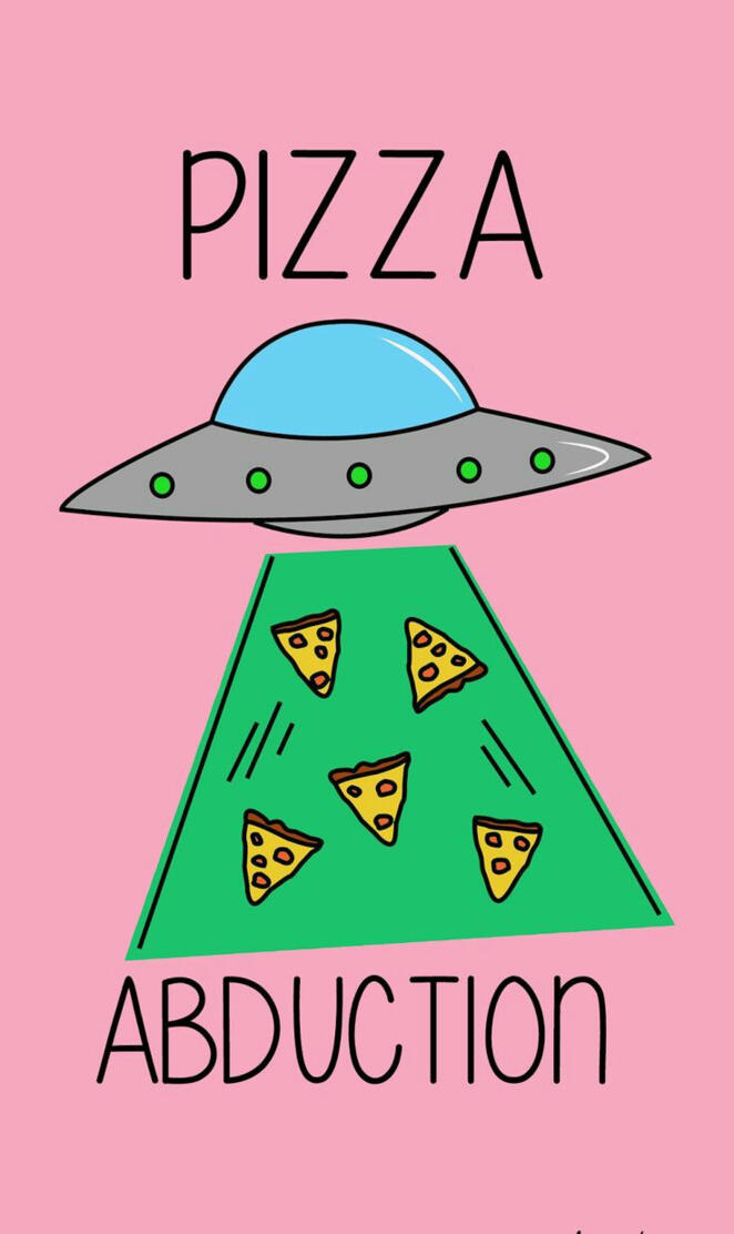 cute pizza cut ufo