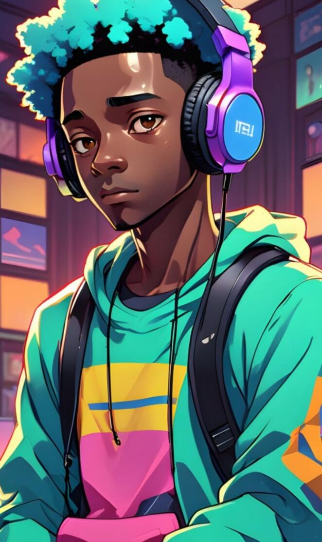 Kid listening to music