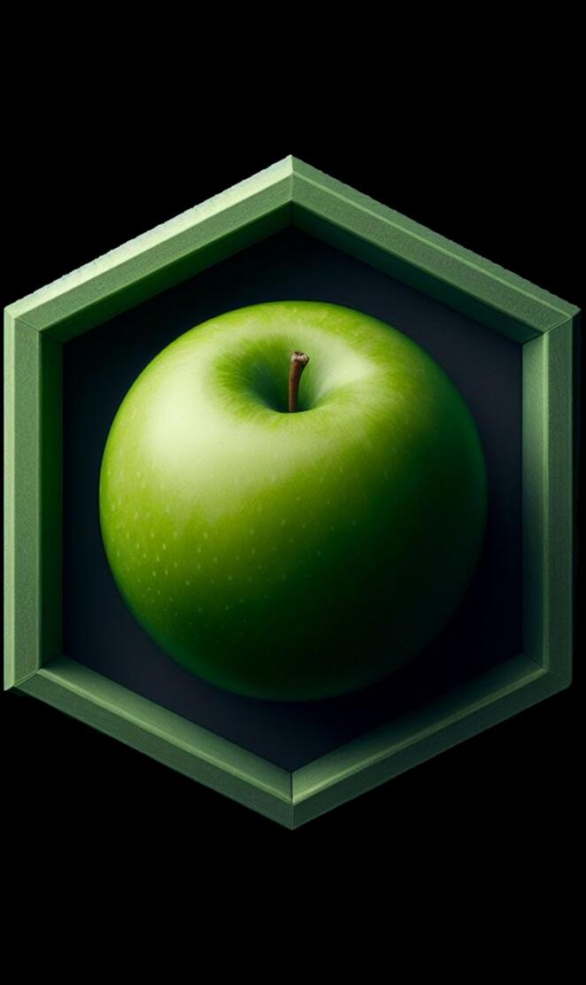 Single Green Apple Art