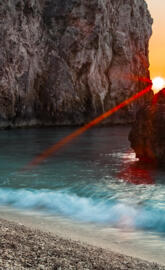 Sunset Between Rocks