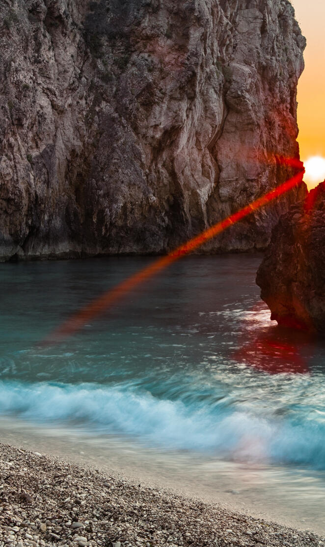 Sunset Between Rocks