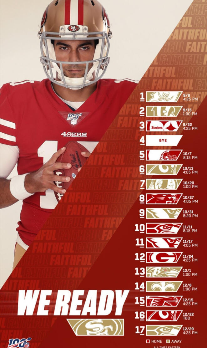49ers 2019 schedule