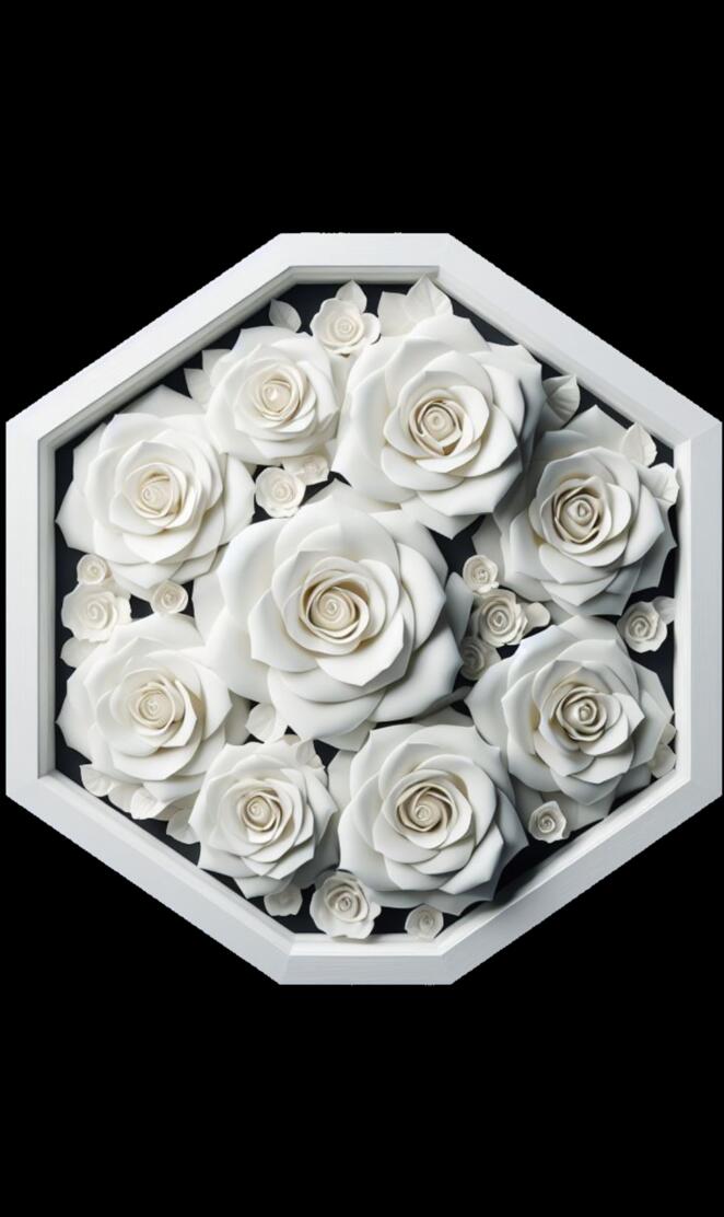 WhiteRoses Octagon Art
