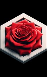 Red Rose Octagon Art