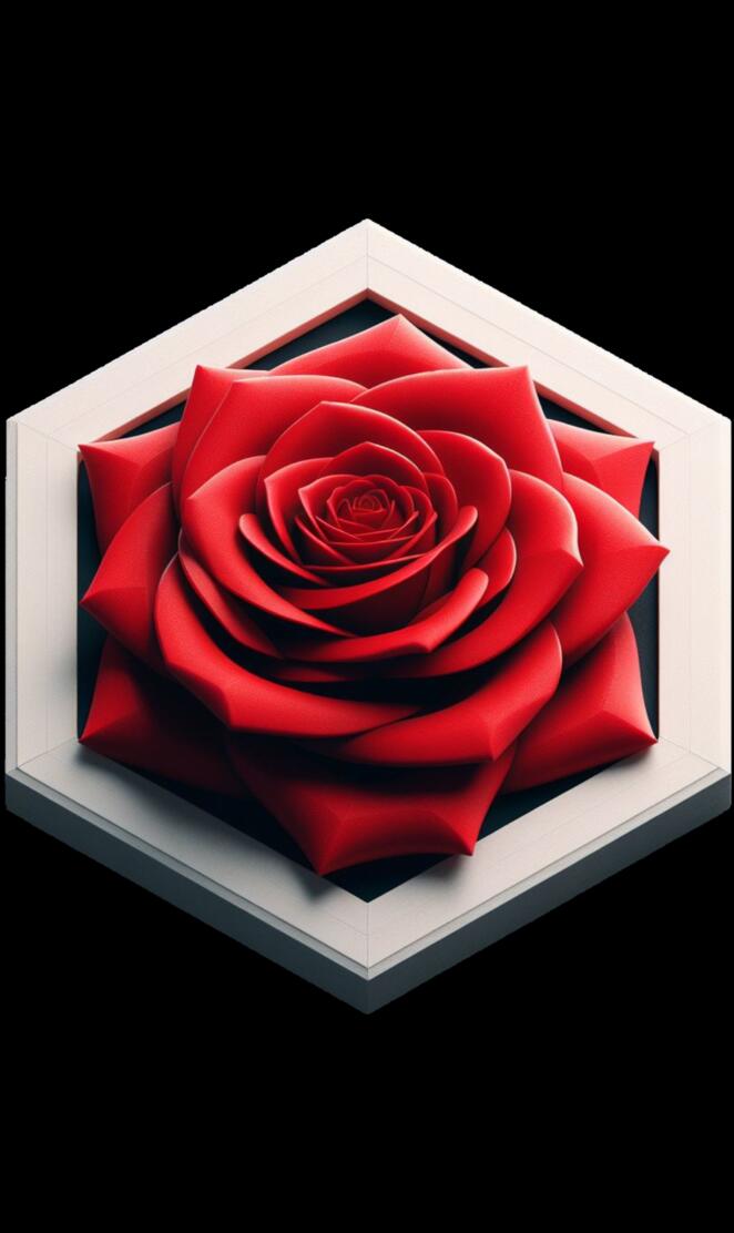 Red Rose Octagon Art