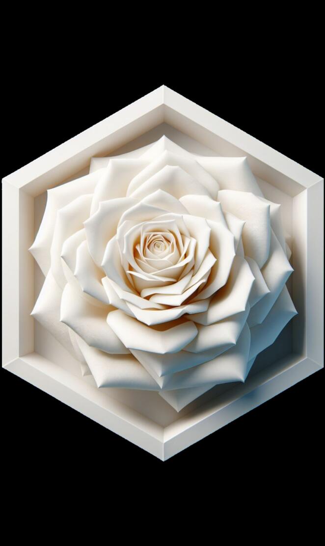 White Rose Octagon Art