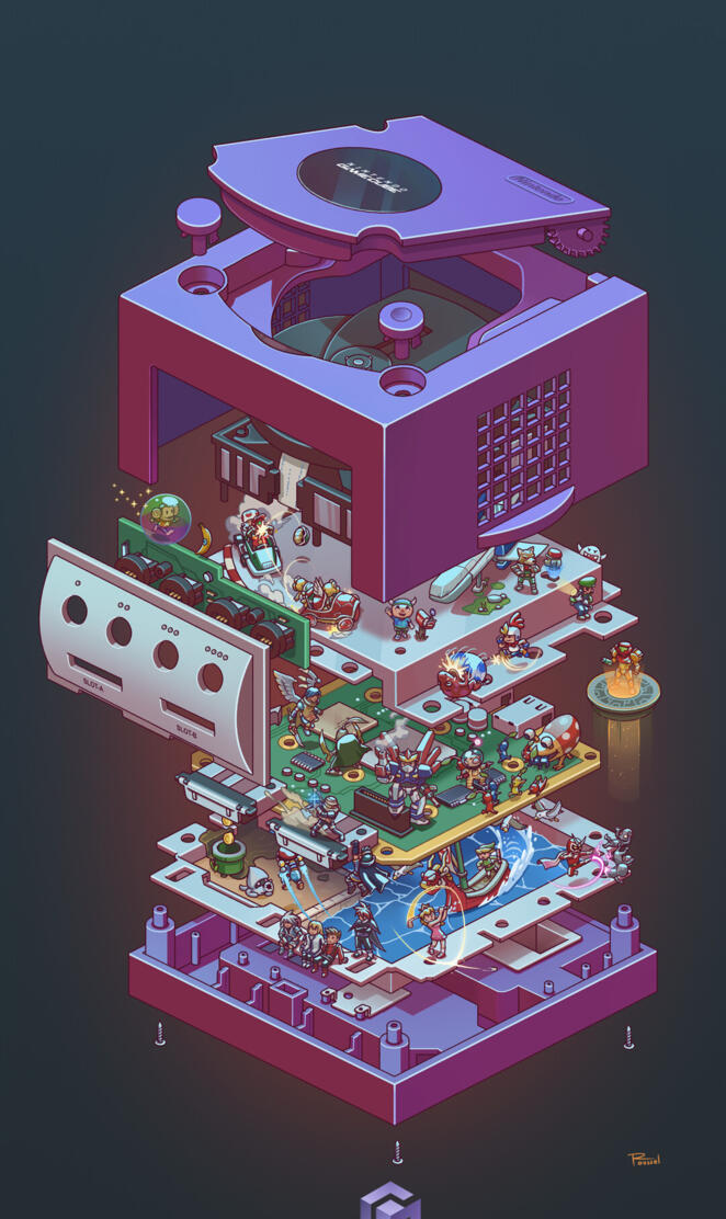 Exploded Gamecube