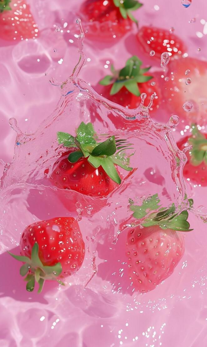 Strawberries splash