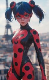 3d girl lady bug