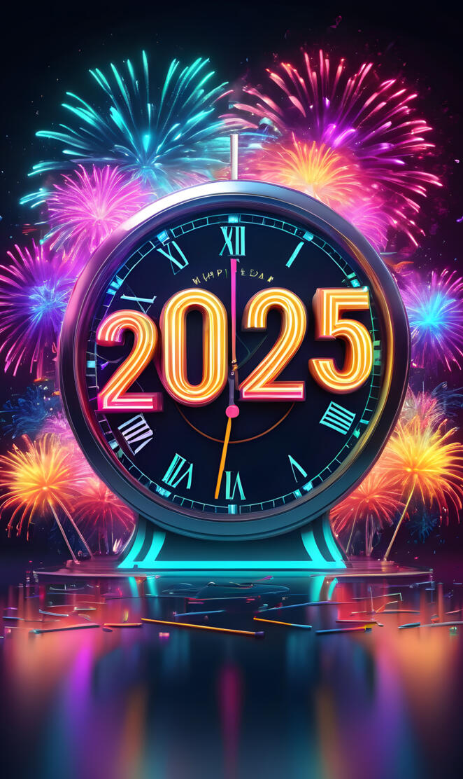 Neon Countdown 2025