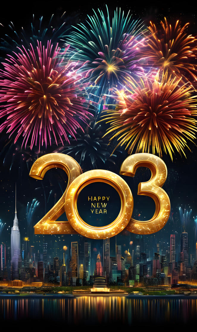 fireworks over a city