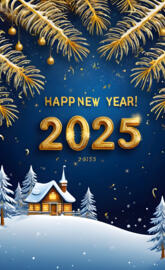 "Golden Elegance: A Festive New Year 2025 Celebration"