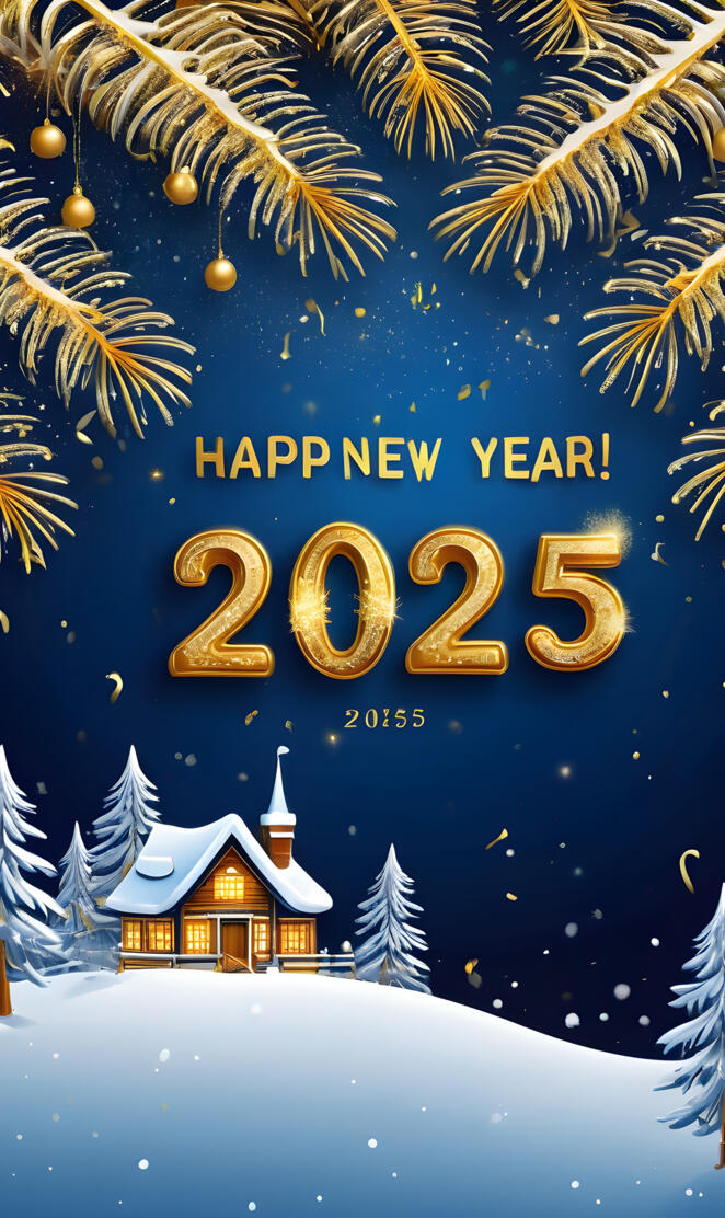 "Golden Elegance: A Festive New Year 2025 Celebration"