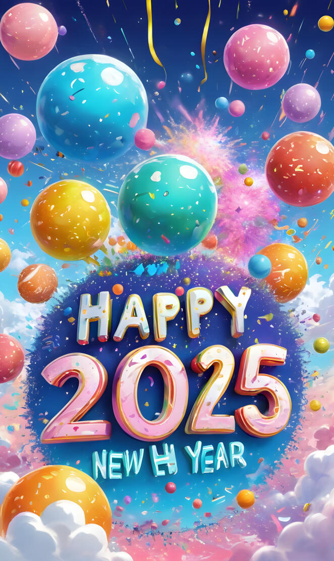 a poster with balloons