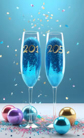 a couple of blue vases with pink and white flowers