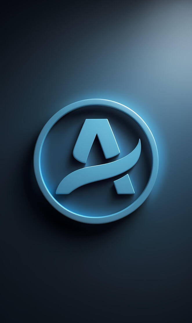 Minimalist 3D Blue Letter A Logo Design
