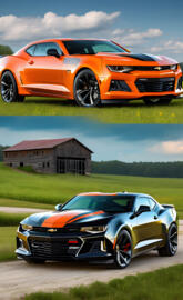 Two Awesome Looking Chevrolet Camaro SS Modern Muscle Cars.