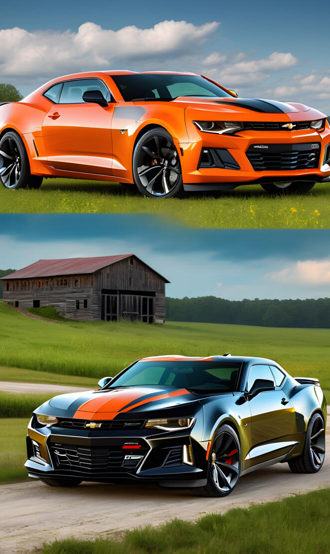 Two Awesome Looking Chevrolet Camaro SS Modern Muscle Cars.